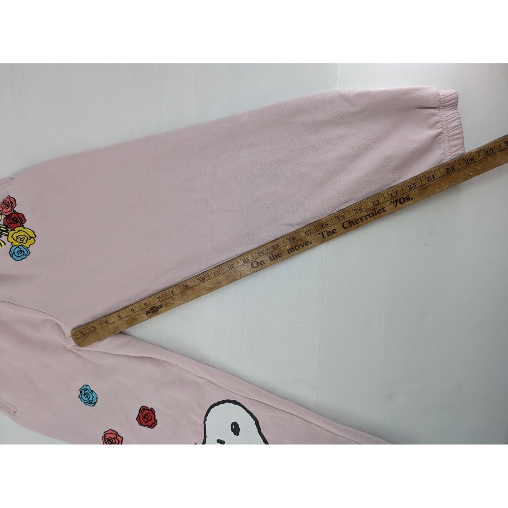Peanuts Snoopy Woodstock Sweatpants Womens Small Pink Embroidered Graphic Jogger - Picture 6 of 11